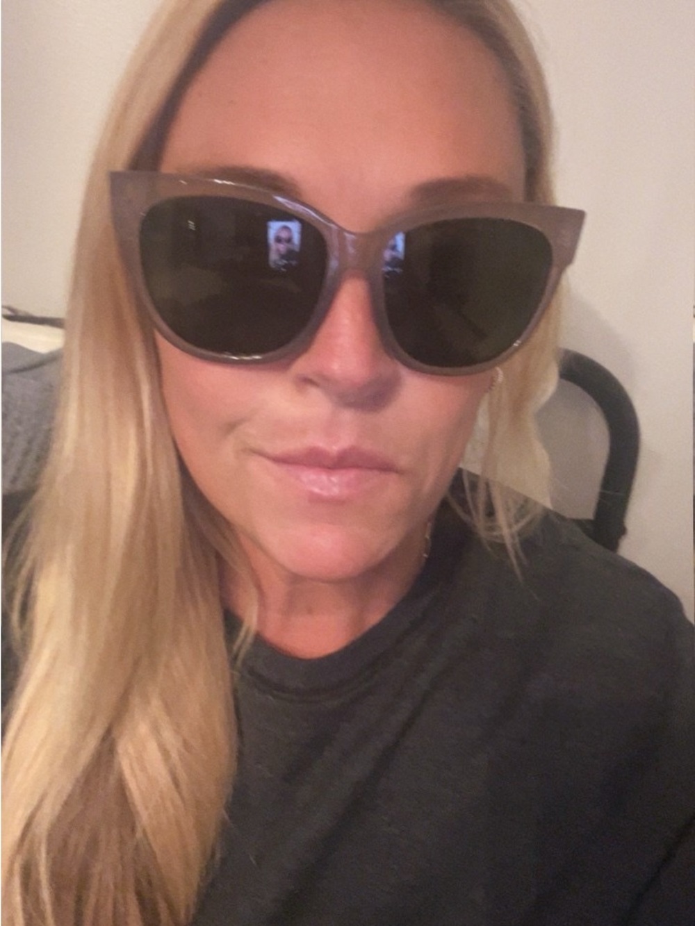 Electric Cat-Eye Women's Sunglasses - Taupe Frame, Black Lenses